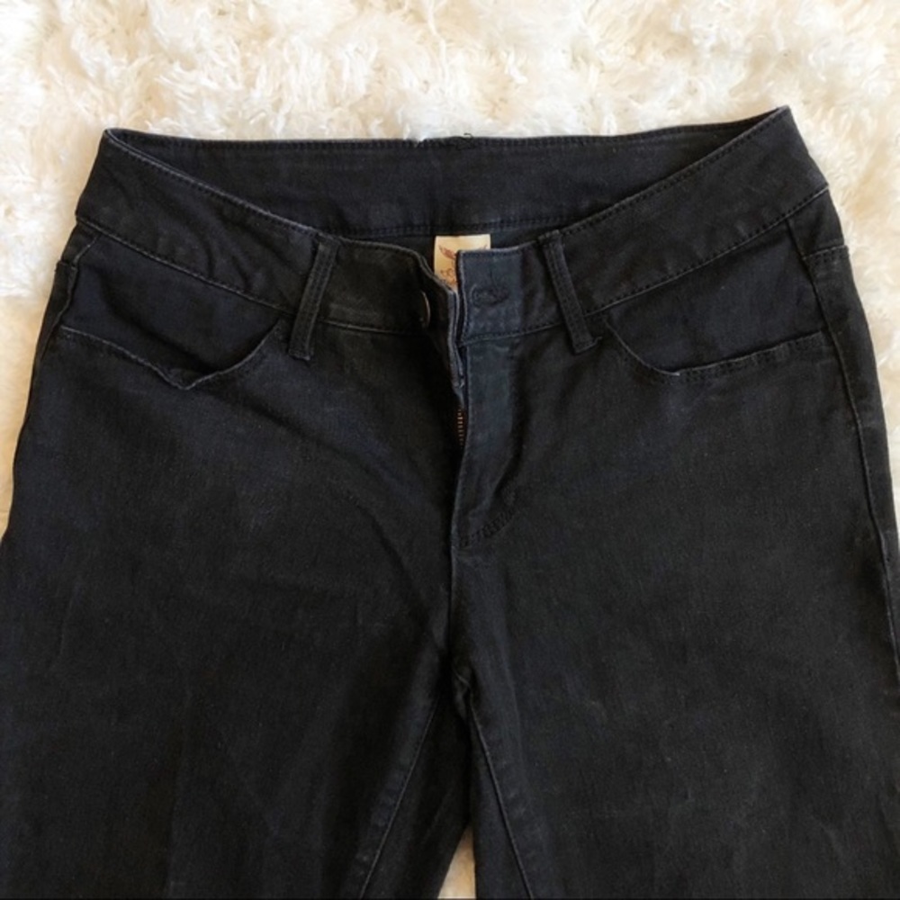 Women’s Faded Glory Black Stone-Washed Jeans Sz 8P - Picture 4 of 6